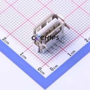 KH-AF90QC-10JB-H6.3 USB Connector Bent Lead Through Hole Connector Type-A Female Right Angle Insert 4P - Product Image 1