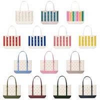 Bolsa de mano EVA con logo personalizado, impermeable, lavable, de gran capacidad, con abertura superior, para la playa, viajes, compras, verano.