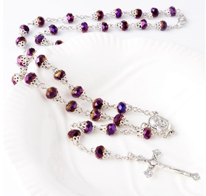Gioielli Colorati <span class=keywords><strong>Collana</strong></span> Del <span class=keywords><strong>Rosario</strong></span> religioso Con Perle di Vetro Pendente Croce Crocifisso Cattolica Perle di Vetro Della <span class=keywords><strong>Collana</strong></span> Del <span class=keywords><strong>Rosario</strong></span> - Product Image 4