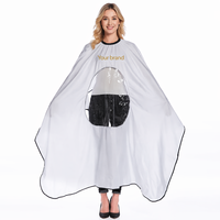Cape de Salon Professionnelle Imperméable avec Fenêtre de Visualisation Transparente pour la Coupe et la Coloration des Cheveux