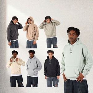 H5562 Men Clothes Manufacturer Wholesale Custom 100% Cotton <b>Hoodies</b> No <b>String</b> Blank Oversized <b>Hoodies</b> - Product Image 1