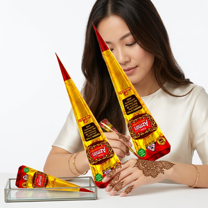 Pasta de Henna Sintética Parisa Azmiri en Cono de 35g, Ecológica y Fácil de Aplicar para Tatuajes Artísticos en Manos y Cuerpo - Product Image 2