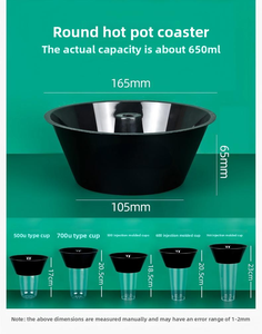 ถ้วยฮอตพอทแบบใช้แล้วทิ้ง 2-in-1 พร้อมหลอดดูด ผลิตจากพลาสติก PP สำหรับใส่ขนมขบเคี้ยว ป๊อปคอร์น น้ำผลไม้ และเครื่องดื่ม - Product Image 3