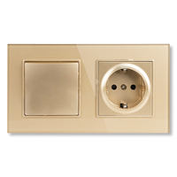 Interrupteur variateur moderne Abuk 220 V norme européenne, double prise de courant, bouton-poussoir, interrupteur mural électrique pour éclairage domestique