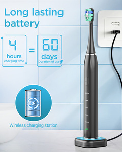 Cepillo de dientes eléctrico inalámbrico recargable Premium con 8 cabezales de cepillo ODM blanqueamiento alimentado por batería IPX7 a prueba de agua - Product Image 6