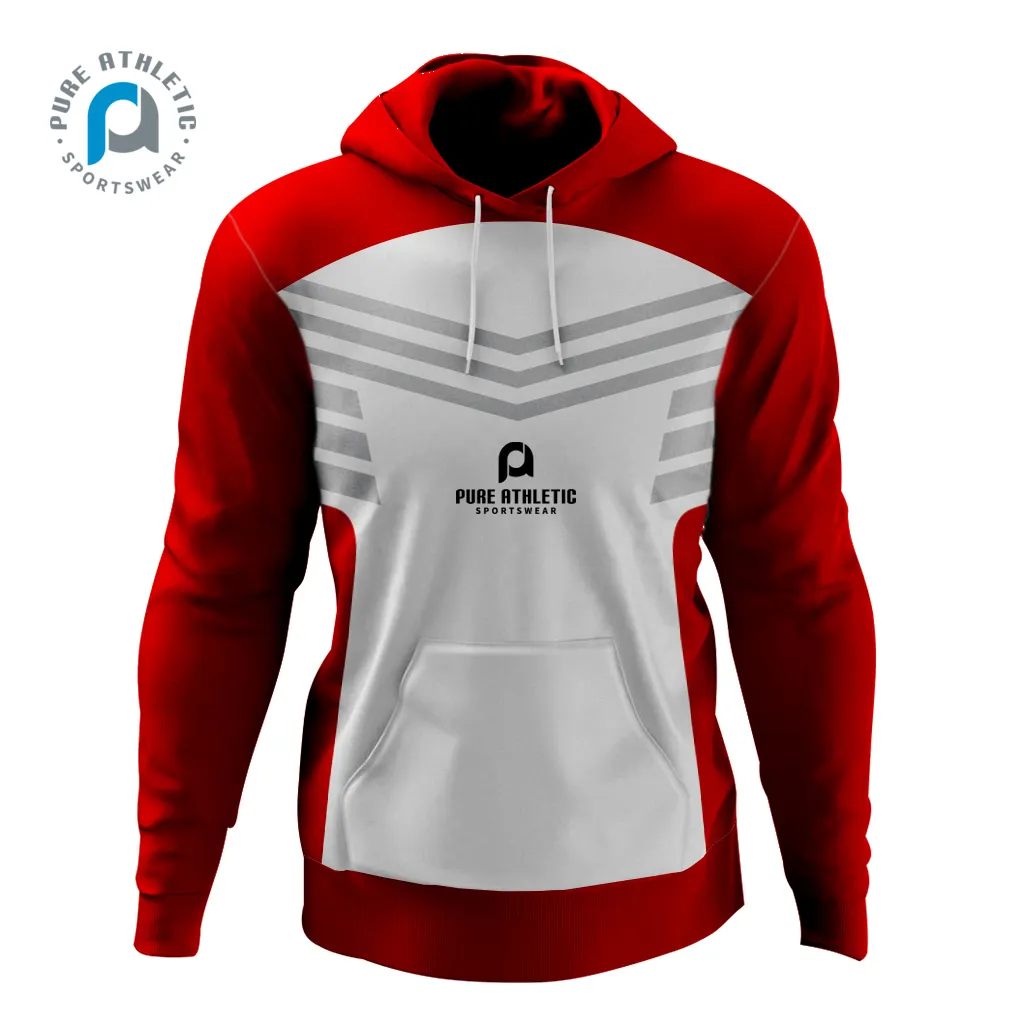 PURE Custom Cheap High Quality Hoodies Sweatshirts 100% Polyester Oversize Sweater Blank Red Sublimation Hoodies