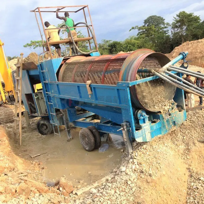 Pantalla de tambor rotatorio de grava de arena de alta eficiencia, máquina de detección de piedra agregada, tamiz giratorio, pantalla de trommel dorado