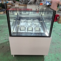 Vitrine Réfrigérée Commerciale à Température Unique pour 8 à 24 Bacs, avec Refroidissement par Air, pour Crèmes Glacées et Gelato, Idéale pour Cafés, Garantie 12 Mois