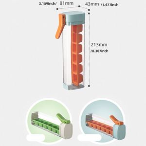 Plateau <span class=keywords><strong>distributeur</strong></span> de glaçons compact sans contact à 6 grilles Outil de congélation à boisson à une touche Levier poussoir de porte à dégagement inférieur en plastique - Product Image 4