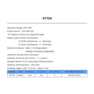 Plafonnier LED rond super <span class=keywords><strong>lumineux</strong></span> ST704 et capteur de mouvement à micro-ondes LED - Product Image 4