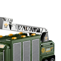 Ensemble de jouets de rangement pour camions militaires verts, ensemble de véhicules de chantier en alliage et ABS avec 6 mini voitures
