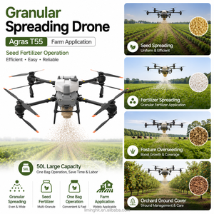 agras t50 granular spreading drone fertilizer spreading uav seed spreading drone 55kg load farm application drone orchard spread - Product Image 1