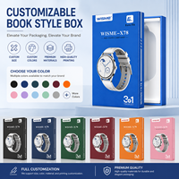 Boîte d'emballage de montre intelligente de luxe personnalisée en forme de livre, boîte cadeau en papier durable avec insert en mousse