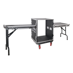 Contrachapado reforzado con aluminio de 21 "y esquinas metálicas 14U Space <span class=keywords><strong>PA</strong></span>/DJ Rack Flight Case Road Flight Case - Product Image 5