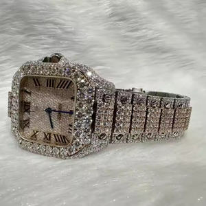 Royal <b>Mens</b> Executive Business Professional Watch Quartz Movement Moissanite Diamond <b>Stainless</b> <b>Steel</b> Alloy Glass 5mm Fashion - Product Image 4