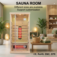 Sauna intérieur en bois Sauna sec à ozone infrarouge 2 personnes Spectre complet Thérapie par la lumière rouge Salle de sauna intérieur infrarouge