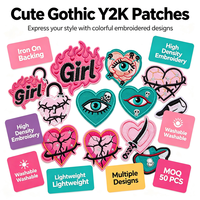 Patch brodé thermocollant style Punk Gothique Cœur à épines et Œil protecteur pour veste, jean, sac, vêtements, réparation de trous et décoration DIY
