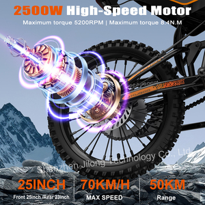 Motocicleta Todoterreno 02 PRO de Largo Alcance, 60V 27Ah 2500W, Tamaño Completo para Adultos, Motocross - Product Image 3