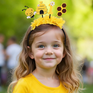 <span class=keywords><strong>Serre</strong></span>-tête de fête motif coccinelle, abeille et fleur, mignon, pour enfants, avec abeille jaune de dessin animé, accessoire de cheveux festif pour filles, idéal pour anniversaire - Product Image 2