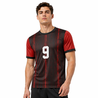 Camiseta de Fútbol Retro Estampada Unisex, Diseño Personalizado OEM ODM de Yutuo, Camiseta a Rayas Transpirable, Clásica Vintage, 100% Poliéster