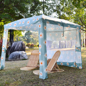 Cabane de plage chic à imprimé marguerite avec rideau latéral - Auvent aéré facile à installer avec poche de rangement pour <span class=keywords><strong>location</strong></span> de plage haut de gamme - Product Image 6
