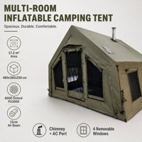 Tente de réception prête à l'emploi 480x360cm 17.2 ㎡   Paravent de séparation de pièce en Oxford 600D vert imperméable avec fenêtres amovibles en TPU pour événements