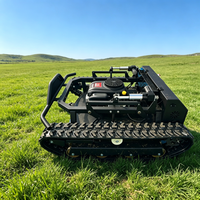 Tondeuse à gazon sur chenilles grande puissance 27HP, robot tondeuse sur chenilles et 360 °   Tondeuse à gazon télécommandée rotative pour grandes propriétés