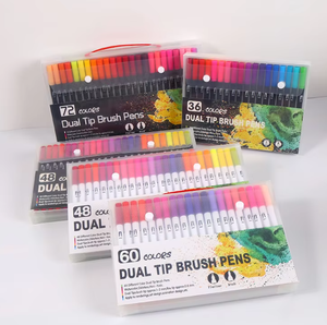 Stylos pinceaux à double pointe pour aquarelle, 36 couleurs, 48 couleurs, 60 couleurs, 72 couleurs, marqueurs artistiques pour le dessin et la calligraphie - Product Image 1