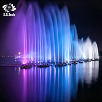 Fuente Musical con Corona de Agua, Espectáculo de Agua Programable con LED y Efectos Multisensoriales para Hoteles, Parques y Plazas Urbanas