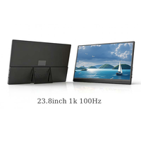 Moniteur portable 23,8 pouces, écran large étendu pour ordinateur portable avec support, vente en gros d'usine, moniteur LCD de bureau personnalisé