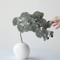Anggrek Phalaenopsis Sutra Gaya Cina, Bunga Artifisial Berkualitas Tinggi, Rangkaian Vas yang Menyerupai Asli untuk Ruang Tamu dan Pintu Masuk
