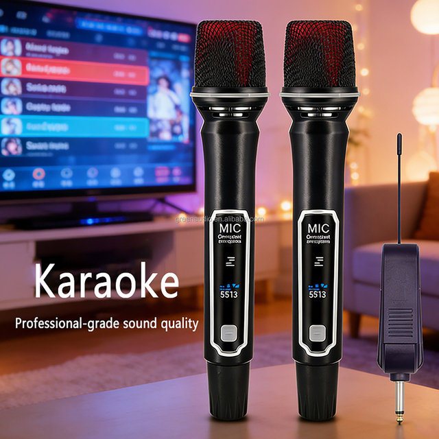 Green Audio GAW-CD60 Professional Wireless Microphone System Rechargeable Handheld Mic Plug and Play for Church Speech Karaoke
