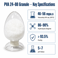 Alcool Polyvinylique PVA 24-88 Granulé Résine Hydrosoluble CAS 9002-89-5 Gommage Textile Adhésif de Construction ISO9001