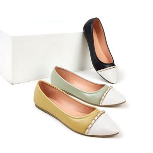 Zapatos de Ballet Planos para Trabajar, Parte Superior de PU, Suela de PVC Antideslizante, Punta Puntiaguda, Sin Cordones, Ligeros, Hebilla Plana, Tendencia de Moda, Diseño <span class=keywords><strong>a</strong></span> Cuadros - Product Image 4