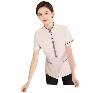 Cleaning Uniforms Short Sleeve Unisex Linen Moisture Wicking For Hotel Staff - Product Image 5