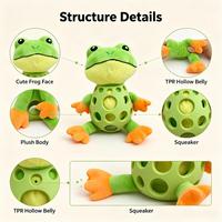 Jouet interactif pour chien en forme de grenouille, jouet à mâcher couineur en peluche et TPR à double matériau