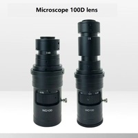 SANQTID TD-100D 0.7X-5X Magnification C-Mount Objective Zoom Monocular Microscope Lens Metal Optical Glass for Mobile Repair
