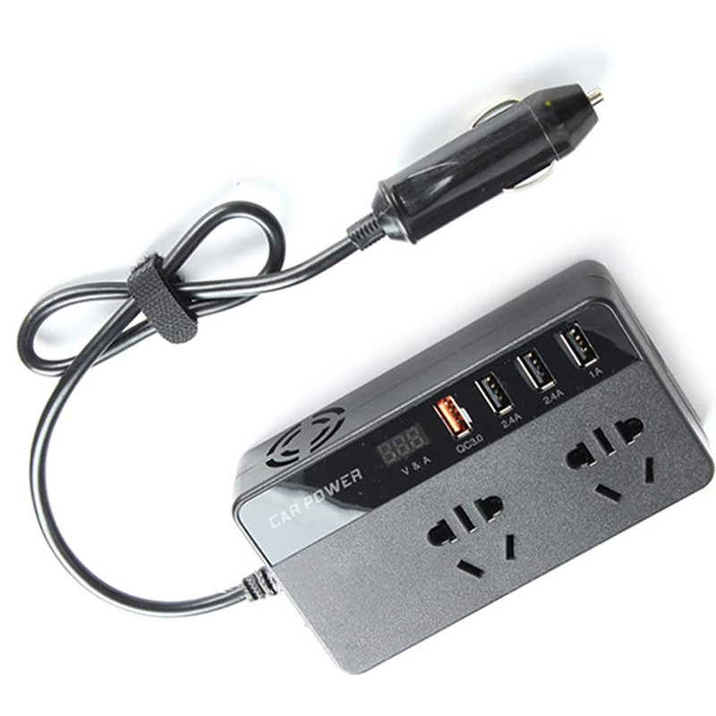 150 Вт 12 в прикуриватель источник питания Инвертор адаптер QC3.0 Быстрая зарядка с USB зарядным устройством автомобильный инвертор