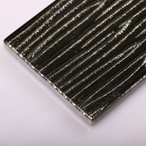 Dải Sóng Màu Đen Dài Tàu Điện Ngầm Glitter Pha Lê <span class=keywords><strong>Slate</strong></span> Mosaic Glass Gạch Nhà Bếp - Product Image 5