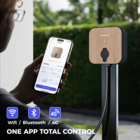 Station de recharge murale intelligente connectée 22 kW Type 2 avec câble, contrôle par application, pour véhicules électriques