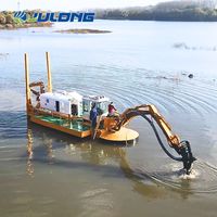Dragueuse amphibie automotrice pour le nettoyage des eaux peu profondes des rivières, des lacs et des étangs
