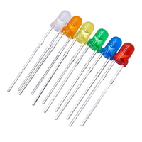 Diodes LED 3mm 5mm Rouge Jaune Bleu Vert Violet UV Multicolore, Perles de lampe indicatrice LED F3 F5