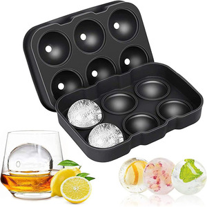 Molde de Silicona Ecológico para Hacer Bolas de Hielo de 6 Cavidades, Embudo de Grado Alimenticio, Fácil de Usar, Herramientas para Helados, Whisky, PERFOSO, Multicolor - Product Image 3
