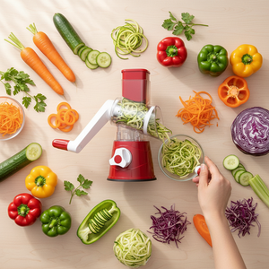 Multifunktionaler 3-in-1 Manueller Gemüsehobel, Käsereibe, Gurkenschneider und Kartoffelwürfler für den Gastronomie- und Gewerbebereich - Product Image 3