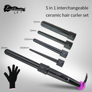 Meilleure vente Ensemble de coiffure 5 en 1 Écran LED Fer <span class=keywords><strong>à</strong></span> lisser électrique interchangeable Fer <span class=keywords><strong>à</strong></span> friser Chauffage PTC pour friser les <span class=keywords><strong>cheveux</strong></span> - Product Image 2