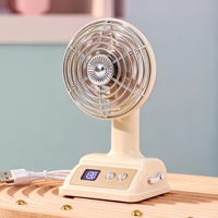 Nouveau Ventilateur Portable de Bureau Couleur Crème 2026, Recharge USB, Contrôle de Vitesse Progressif, Affichage Numérique, Moteur Brossé, Cadeau, Vente en Gros