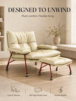 Fauteuil individuel sur mesure avec revêtement en cuir pleine fleur, chaise de salon moderne de luxe pour hôtel et usage domestique