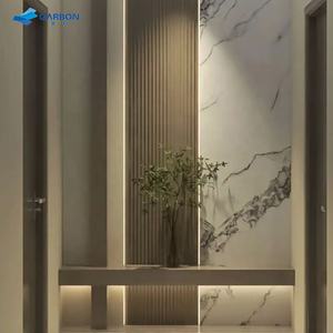 Panel de rejilla de bambú WPC resistente al agua de fácil instalación Panel de pared de PVC Panel de pared decorativo de madera - Product Image 4