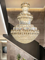 Magnifique lustre moderne K9 grand luminaire suspendu pour plafond haut Duplex couche de printemps salon Villa