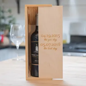 Elegante durevole di legno regalo bicchiere di vino scatola di imballaggio fornitore